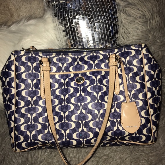 COACH HANDBAG/ BLUE - Picture 1 of 4